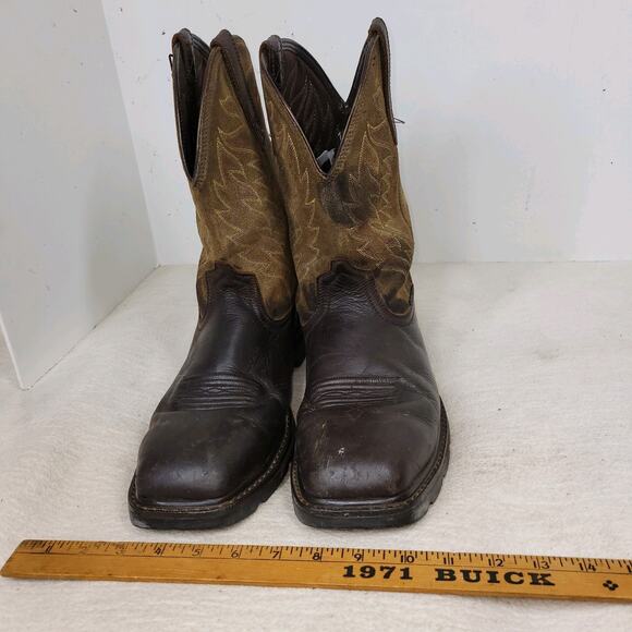 Rank 45 Boots Mens Size 9EE Brown Leather Xero Gravity Unit Western Gorpcore Job - Picture 5 of 14